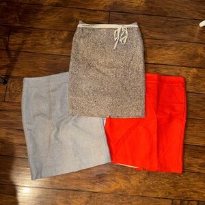 Jcrew mini pencil skirt bundle (3 pairs) size 4